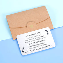 Load image into Gallery viewer, Engraved Wallet Card Insert For Men Birthday Valentines Anniversary Card Gifts For Husband My Man Wedding Gifts For Him Romantic Gift For Boyfriend From Girlfriend Fathers Day To My Lover Gifts