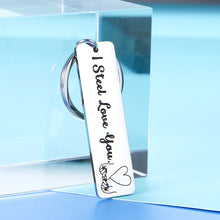 Load image into Gallery viewer, Anniversary Keepsake for Her Him Funny Couple Keychain for Women Men from Husband Wife Boyfriend Girlfriend Wedding Valentines Memento I Steel Love You Keyring for Christmas Birthday Engagement
