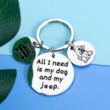 Load image into Gallery viewer, Jep Dog Lover Keychain Gifts for Jep Dog Owner Mom Dad Girl Boy Enthusiasts All I Need Is My Jep And My Dog Key Ring Funny Truck Driver Gifts for Men Holiday Birthday Gift for Family Husband Father
