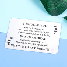 Load image into Gallery viewer, Engraved Wallet Card Insert For Men Birthday Valentines Anniversary Card Gifts For Husband My Man Wedding Gifts For Him Romantic Gift For Boyfriend From Girlfriend Fathers Day To My Lover Gifts