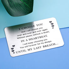 Load image into Gallery viewer, Engraved Wallet Card Insert For Men Birthday Valentines Anniversary Card Gifts For Husband My Man Wedding Gifts For Him Romantic Gift For Boyfriend From Girlfriend Fathers Day To My Lover Gifts