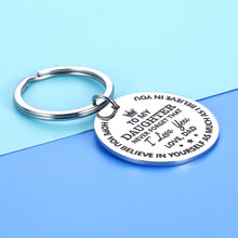 Load image into Gallery viewer, Inspirational Dad To Daughter Keychain Gifts Wedding Gift for Daughter Of Bride Daughter In Law On Her Wedding Day From Father i Love You Daughter Birthday Christmas Gifts From Dad for Teen Girls