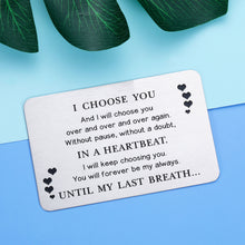 Load image into Gallery viewer, Engraved Wallet Card Insert For Men Birthday Valentines Anniversary Card Gifts For Husband My Man Wedding Gifts For Him Romantic Gift For Boyfriend From Girlfriend Fathers Day To My Lover Gifts