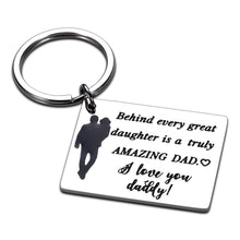 Load image into Gallery viewer, Valentines Gif To Dad From Daughter I Love You Daddy Keychain Fathers Day Birthday Anniversary Gif For Papa Stepfather Of The Bride Gif From Bride To My Pappy On My Wedding Day Thank You Gif