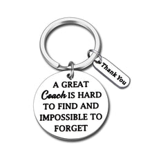 Load image into Gallery viewer, Appreciation Keychain Gifts For Coach Leaving Going Away Retirement Thank You Christmas Birthday Gifts Coach is Hard to Find And Impossible to Forget Key Chain Social Worker Volunteer Jewelry