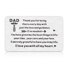 Load image into Gallery viewer, Fathers Day Christmas Gift From Kids Wallet Inserts Card From Daughter Son To Daddy Birthday Wedding Anniversary Valentines Gifts for Step Dad Bonus Papa From Wife Stepson Stepdaughter Thank You Card