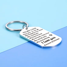 Load image into Gallery viewer, Valentines Gifts for Him Her To My Love Keychain Gifts for Boyfriend Girlfriend Husband Wife Christmas Birthday Wedding Anniversary Engagement Gift for Fiance Fiancee Groom Bride Couple Women Men