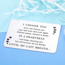 Load image into Gallery viewer, Engraved Wallet Card Insert For Men Birthday Valentines Anniversary Card Gifts For Husband My Man Wedding Gifts For Him Romantic Gift For Boyfriend From Girlfriend Fathers Day To My Lover Gifts