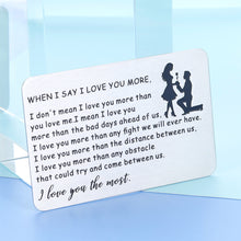 Load image into Gallery viewer, Engraved Wallet Card Insert, Valentines Day Card Gifts For Men, Husband Anniversary Card From Wife Romantic, Love Note Wedding Gifts To Groom, Sentimental Birthday Gift For Boyfriend From Girlfriend