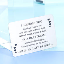 Load image into Gallery viewer, Engraved Wallet Card Insert For Men Birthday Valentines Anniversary Card Gifts For Husband My Man Wedding Gifts For Him Romantic Gift For Boyfriend From Girlfriend Fathers Day To My Lover Gifts