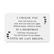 Load image into Gallery viewer, Engraved Wallet Card Insert For Men Birthday Valentines Anniversary Card Gifts For Husband My Man Wedding Gifts For Him Romantic Gift For Boyfriend From Girlfriend Fathers Day To My Lover Gifts