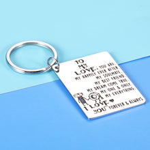 Load image into Gallery viewer, Christmas Anniversary Gif for Him Her Love Keychain for Husband Boyfriend Wife Girlfriend Women Men Birthday Jewelry for Lovers Romantic Cute Wedding Valentine Gift for Fiance Fiancee To My Love Gift