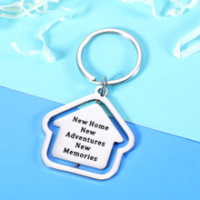 Load image into Gallery viewer, 2022 Housewarming Gifts Turnable House Keychain New Home Keychain for Family Couple Friend New Homeowner Christmas Wedding Gift for Newlyweds Our First Home Jewelry Key Ring New House Ornament