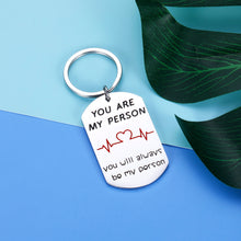 Load image into Gallery viewer, Wedding Anniversary Keychain Gif for Couple Women Men Wife Husband You Are My Person Best Friend Gif for Bff Coworkers Teens Sister Brother Christmas Birthday Valentines Thanksgiving Him Her
