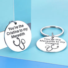 Load image into Gallery viewer, Best Friend Keychain Gifts for Women BFF Birthday Gift For Her You're The Meredith To My Cristina Inspired 2pcs Keyring Set Your Are My Person Gifts For Sister Daughter