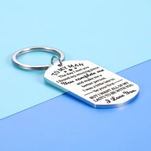 Load image into Gallery viewer, Valentines Gifts for Men To My Man Keychain Christmas Anniversary Birthday Gift for Him Husband Boyfriend Hubby Groom Fiance Engagement Wedding Present from Girlfriend Wife I Love You Gift Key Ring