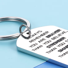 Load image into Gallery viewer, Inspirational Keychain For Daughter Son From Mom Dad You're Braver Than You Believe Graduation Christmas Valentine Sweet 16 18 21 Birthday Gifts For Teen Girls Women Men Family Best Friend Key Chain