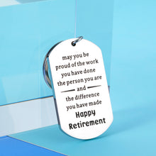 Load image into Gallery viewer, Happy Retirement Gifts for Women Men 2022 Retirement Keychain Thank You Appreciation Present for Retired Boss Coworker Leader Friends Going Away Leaving Gift for Her Him Retiring Nurse Teacher