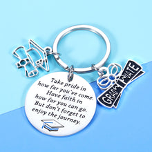 Load image into Gallery viewer, Graduation Inspirational Keychain Gift for Him Her 2021 High School College Graduate Students Class of 2021 Graduation Gift for Teen Girls Boys To My Son Daughter Graduation Birthday Gift From Mom Dad