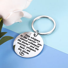 Load image into Gallery viewer, Encouragement Graduation Keychain Gifts For Women Men Teenage Girls Boys Fate Whispers To The Warrior Christmas Birthday Gifts For Friends Son Daughter Recovery Survivor Inspirational Key Chain