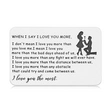 Load image into Gallery viewer, Engraved Wallet Card Insert, Valentines Day Card Gifts For Men, Husband Anniversary Card From Wife Romantic, Love Note Wedding Gifts To Groom, Sentimental Birthday Gift For Boyfriend From Girlfriend