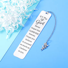 Load image into Gallery viewer, to My Little Girl Inspirational Gifts Bookmark for Daughter from Mom Dad Sweet 16th 18th 21st Birthday Christmas Valentines Graduation Wedding Mothers Day Gift for Kids Teen Girls Adult Women Her