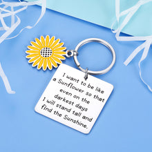 Load image into Gallery viewer, Sunflower Charm Key Chain Spiritual Inspirational Gifts for Her Women Girls Friends Spiritual Floral Keychain Sunflower Jewelry Gift for Teen Girls Graduation Birthday Christmas Friendship
