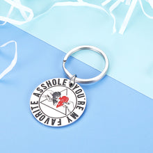 Load image into Gallery viewer, Funny Husband Boyfriend Keychain Gif from Wife Girlfriend You're My Favorite Asswhole Key Chain For Him Brother Man Anniversary Christmas Valentines Humorous Fathers Day Gif for Hubby Friends