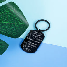 Load image into Gallery viewer, Daughter Birthday Keychain from Mom Dad Graduation Keepsake for Teenage Teens Girls Adult Step Daughter Inspirational Daughter in Law Wedding Memento to Daughter Sweet 16 18 21 Souvenir