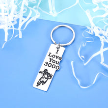 Load image into Gallery viewer, I Love You 3000 Keychain Gifts for Dad Mom Wife Husband Iron Man Marvel Avenger Fans Gifts for Son Daughter Boyfriend Girlfriend Birthday Christmas Superhero Role Model Gifts for Women Men Him Her