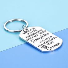 Load image into Gallery viewer, Daughter Keychain Gift From Mom Dad Christmas Wedding Birthday Gift for Teens Teenage Girls Adult Step Daughter Her Inspirational To My Love Daughter Gift From Mom Dad To Daughter Sweet 16 18 21