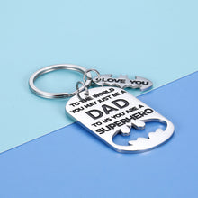 Load image into Gallery viewer, Father Husband Keychain for Dad Father’s Day Superhero Batman Gift From Daughter Son For Step Dad Birthday Christmas Stocking Stuffers Valentine’s Day Gifts To My Father Key Chain Gift Daddy Men Him