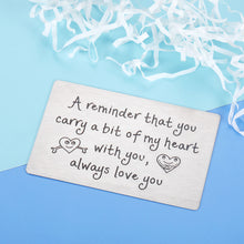 Load image into Gallery viewer, Wedding Anniversary Gif for Husband Boyfriend Engraved Wallet Insert Love Cards for Him From Wife Girlfriend Men Gif for Birthday Valentines Day Gif for Lovers Christmas Gif for Bff Son Daughter