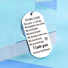 Load image into Gallery viewer, Valentines Gifts for Him Her To My Love Keychain Gifts for Boyfriend Girlfriend Husband Wife Christmas Birthday Wedding Anniversary Engagement Gift for Fiance Fiancee Groom Bride Couple Women Men