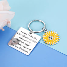 Load image into Gallery viewer, Sunflower Charm Key Chain Spiritual Inspirational Gifts for Her Women Girls Friends Spiritual Floral Keychain Sunflower Jewelry Gift for Teen Girls Graduation Birthday Christmas Friendship