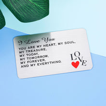 Load image into Gallery viewer, Wallet Insert Card Love Note For Men Husband Boyfriend Valentine Wedding Anniversary Birthday To My Man Gift For Him From Wife Girlfriend Sweet Gift To Fiance Groom Marriage Gifts For Couple Special