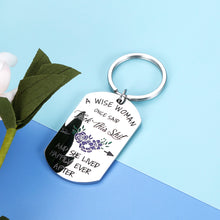 Load image into Gallery viewer, Funny Women Wife Keychain Gifts A Wise Woman Once Said Key chain for Girlfriend Mom Best Friends Anniversary Christmas Valentines Birthday Inspirational Friendship Gift for Sister Her from husband