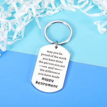 Load image into Gallery viewer, Happy Retirement Gifts for Women Men 2022 Retirement Keychain Thank You Appreciation Present for Retired Boss Coworker Leader Friends Going Away Leaving Gift for Her Him Retiring Nurse Teacher