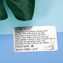 Load image into Gallery viewer, Dad Gifts from Daughter Son Metal Wallet Card Insert Daddy Father Step Dad Fathers Day Gift Mens Wedding Birthday Anniversary Valentine Christmas Gift Ideas for Husband from Wife to Daddy from Kids