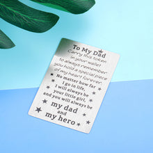 Load image into Gallery viewer, Engraved Wallet Card Insert Gifts for Dad From Son Daughter Father's Day Presents To Daddy Birthday Wedding Christmas Gifts Stepfather Papa Daddy To Be Gift Ideas for Men Him From Children