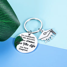 Load image into Gallery viewer, Graduation Inspirational Keepsake for Him Her 2021 Commencement Keychain for Teen Boys Girls Daughter Son Graduation Themed Memento from Mom Dad Congratulations On Graduating Souvenir for Graduates