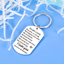 Load image into Gallery viewer, Valentines Gifts for Him Her To My Love Keychain Gifts for Boyfriend Girlfriend Husband Wife Christmas Birthday Wedding Anniversary Engagement Gift for Fiance Fiancee Groom Bride Couple Women Men