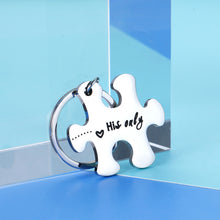 Load image into Gallery viewer, Couple Keychain Gifts for Husband Wife Him Her Stocking Stuffer Birthday Wedding Anniversary Valentines Gift for Girlfriend Boyfriend Women Men Novelty Puzzle Piece Key Chain Pendant Charm 2pcs