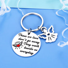 Load image into Gallery viewer, Memorial Gifts Keychain for Loss of Loved One Those We Love Don't Go Away They Walk Beside Us Everyday Remembrance Gifts for Father Mother Grandpa Grandma Keepsake Jewelry