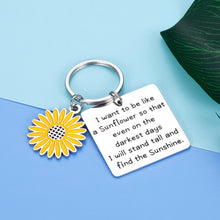 Load image into Gallery viewer, Sunflower Charm Key Chain Spiritual Inspirational Gifts for Her Women Girls Friends Spiritual Floral Keychain Sunflower Jewelry Gift for Teen Girls Graduation Birthday Christmas Friendship