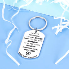 Load image into Gallery viewer, Inspirational Keychain For Daughter Son From Mom Dad You're Braver Than You Believe Graduation Christmas Valentine Sweet 16 18 21 Birthday Gifts For Teen Girls Women Men Family Best Friend Key Chain
