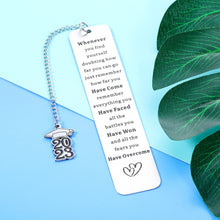 Load image into Gallery viewer, Bookmark with Chain 2023 Inspirational Graduation Gift for Him Her 5th 8th Grade Preschool Middle High School College Christmas Birthday Back to School Gifts for Women Men Kid Book Lover Friend