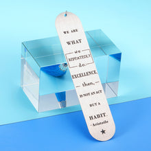 Load image into Gallery viewer, Christmas Inspirational Aristotle Excellence Quote Bookmark with Tassel Gifts for Women Men Book Lovers 2022 Graduation Gifts for Her Him Student Teacher Friends Bookworm Scholar Philosopher Gifts
