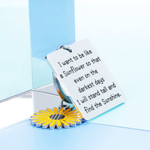 Load image into Gallery viewer, Sunflower Charm Key Chain Spiritual Inspirational Gifts for Her Women Girls Friends Spiritual Floral Keychain Sunflower Jewelry Gift for Teen Girls Graduation Birthday Christmas Friendship