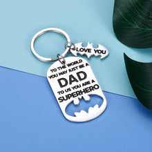 Load image into Gallery viewer, Father Husband Keychain for Dad Father’s Day Superhero Batman Gift From Daughter Son For Step Dad Birthday Christmas Stocking Stuffers Valentine’s Day Gifts To My Father Key Chain Gift Daddy Men Him